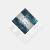 Royal Blue Silver Peacock Serviette (Ecke)
