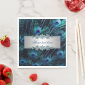 Royal Blue Silver Peacock Serviette (Beispiel)