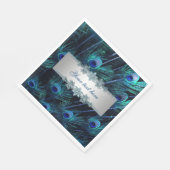 Royal Blue Silver Peacock Serviette (Ecke)