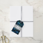 Royal Blue Silver Peacock Wedding Geschenkanhänger (Mit Garn)