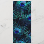 Royal Blue Silver Peacock Weddingprogramme Programm (Vorderseite)