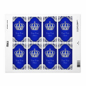 Royal Blue Silver Prince Crown Wine Flasche Label (Vorne)