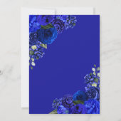 Royal Blue Silver Princess Butterflies Quinceañera Einladung (Rückseite)