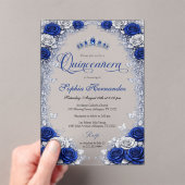 Royal Blue & Silver Quinceanera Acryleinladungen (Insitu (Handheld))