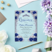Royal Blue & Silver Quinceanera Acryleinladungen (In Situ (Hochzeit))