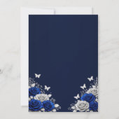 Royal Blue & Silver Quinceanera Invitation Einladung (Rückseite)