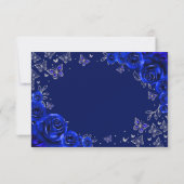 Royal Blue Silver Quinceanera Reply RSVP Karte (Rückseite)