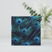 Royal Blue Silver Royal Indian Peacock Wedding Einladung (Stehend Vorderseite)