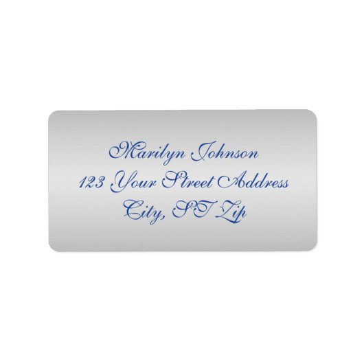 Royal Blue, Silver Rücksendeadressen-Aufklebers 3 Adressaufkleber (Vorne)