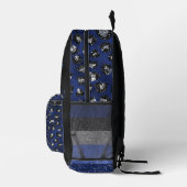 ROYAL BLUE & SILVER STRIPEN & TIERDRUCKEN SEHEN BEDRUCKTER RUCKSACK (Rechts)