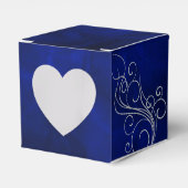 Royal Blue Silver Swirl Herz Favor Box Geschenkschachtel (Vorderseite)