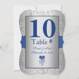 Royal Blue Silver Swirl Wedding Einladung