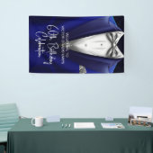 Royal Blue Silver Tuxedo Birthday Party Welcome Banner (Messeveranstaltung)