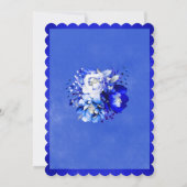 Royal Blue Silver und White Wedors Einladung (Rückseite)