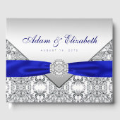 Royal Blue Silver Wedding Guest Book Gästebuch (Vorderseite)