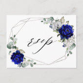 Royal blue Silver White Geometric UAWG Postkarte (Vorderseite)