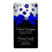 Royal Blue Silver Wine Flasche Labels (Vorne)