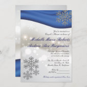 Royal Blue Silver Winter Wedding Couple Dusche Einladung (Vorne/Hinten)