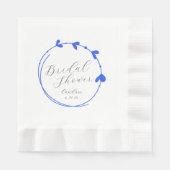 Royal Blue Simple Heart Wreath Brautparty Serviette (Vorderseite)