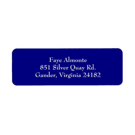 Royal Blue Simple Schlichte Rücksendeadressen-Aufk (Vorne)