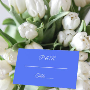 Royal Blue Simple Stilistische Script Wedding Platzkarte