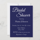 Royal Blue Simple Style Brautparty Einladung (Vorderseite)