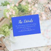 Royal Blue Simple Style Wedding Details