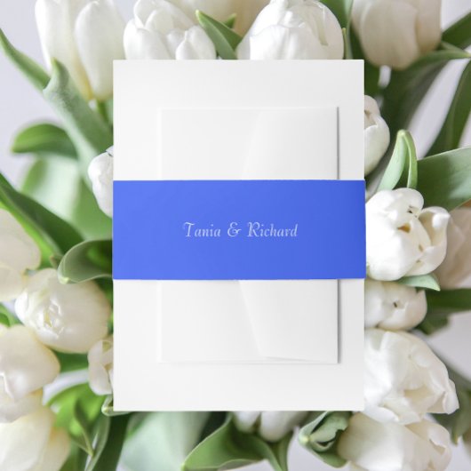 Royal Blue Simple Styliden Name Wedding Einladungsbanderole