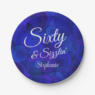 Royal Blue Sixty und Sizzlin Geburtstag Pappteller