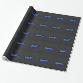 Royal Blue Small Flugzeug Geschenkpapier (Ungerollt)