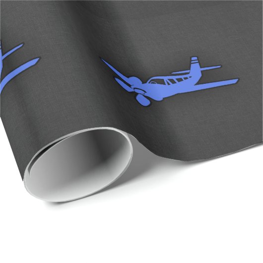 Royal Blue Small Flugzeug Geschenkpapier (Rolleneckpunkt)