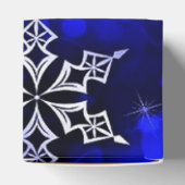 Royal Blue Snowflake Motif Cube Geschenkschachtel (Oben)