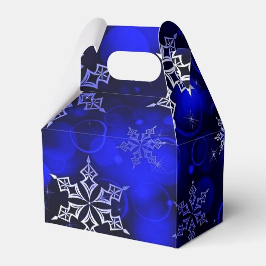 Royal Blue Snowflake Motif Gable Geschenkschachtel (Rückseite)