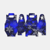 Royal Blue Snowflake Motif Gable Geschenkschachtel (Ungefaltet)