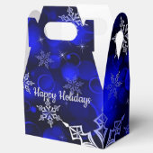 Royal Blue Snowflake Motif Gable Geschenkschachtel (Geöffnet)