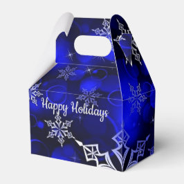 Royal Blue Snowflake Motif Gable Geschenkschachtel