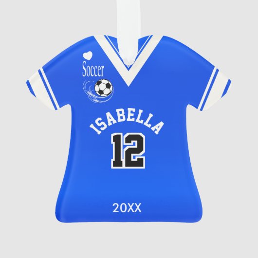 Royal Blue Soccer Shirt Ornament (Rückseite)