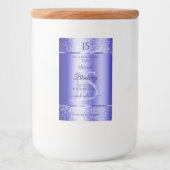 Royal Blue Soft Glitzer Product Labels Monogram Lebensmitteletikett (Vorderseite)