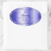 Royal Blue Soft Glitzer Product Labels Monogram Ovaler Aufkleber (Tasche)