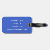 Royal Blue Solid Color Gepäckanhänger (Rückseite horizontal)