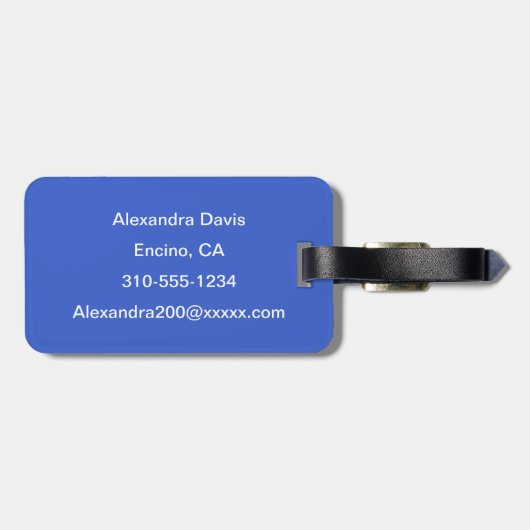 Royal Blue Solid Color Gepäckanhänger (Rückseite horizontal)