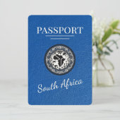 Royal Blue South Africa Passport Save The Date (Stehend Vorderseite)