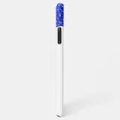 Royal Blue Sparkle Glam Glitzer Tropfens Monogram iPhone Hülle (Rechte Seite)