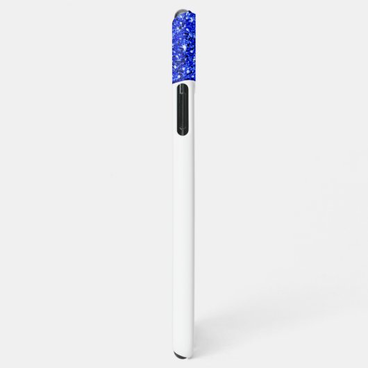 Royal Blue Sparkle Glam Glitzer Tropfens Monogram iPhone Hülle (Rechte Seite)