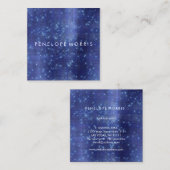Royal Blue Sparkle Glitzer Beauty Stylist Quadratische Visitenkarte (Vorne/Hinten)