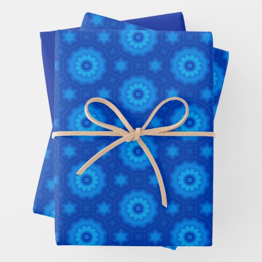 Royal Blue Star Musterverpackungsblätter Geschenkpapier Set (Beispiel)