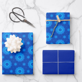 Royal Blue Star Musterverpackungsblätter Geschenkpapier Set