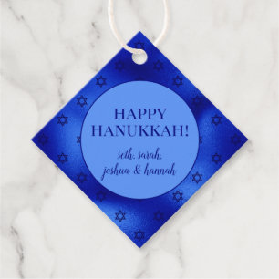 Royal Blue Star of David Hanukkah personalisiert Geschenkanhänger