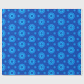 Royal Blue Star Pattern Wrapping Paper Roll Geschenkpapier (Flach)