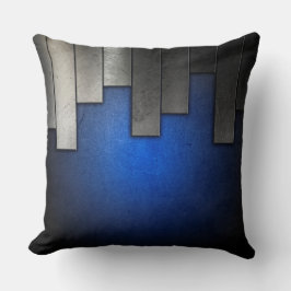 Royal Blue Steel Tiles Pillow Kissen